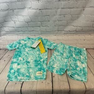 Vaenait Baby Blue Tie-Dye Rayon Bamboo Short Set